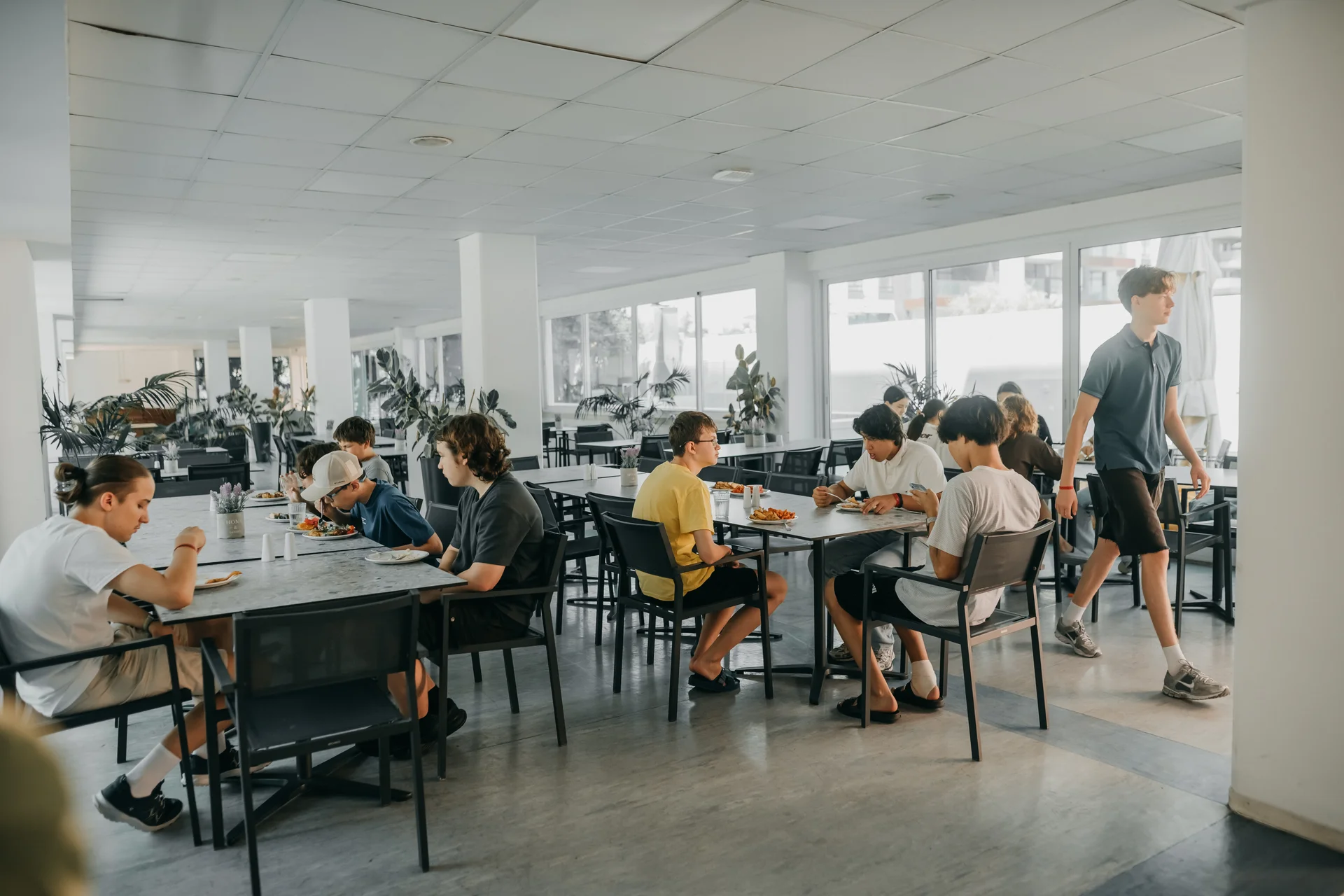 The dining room at The Island School boarding house