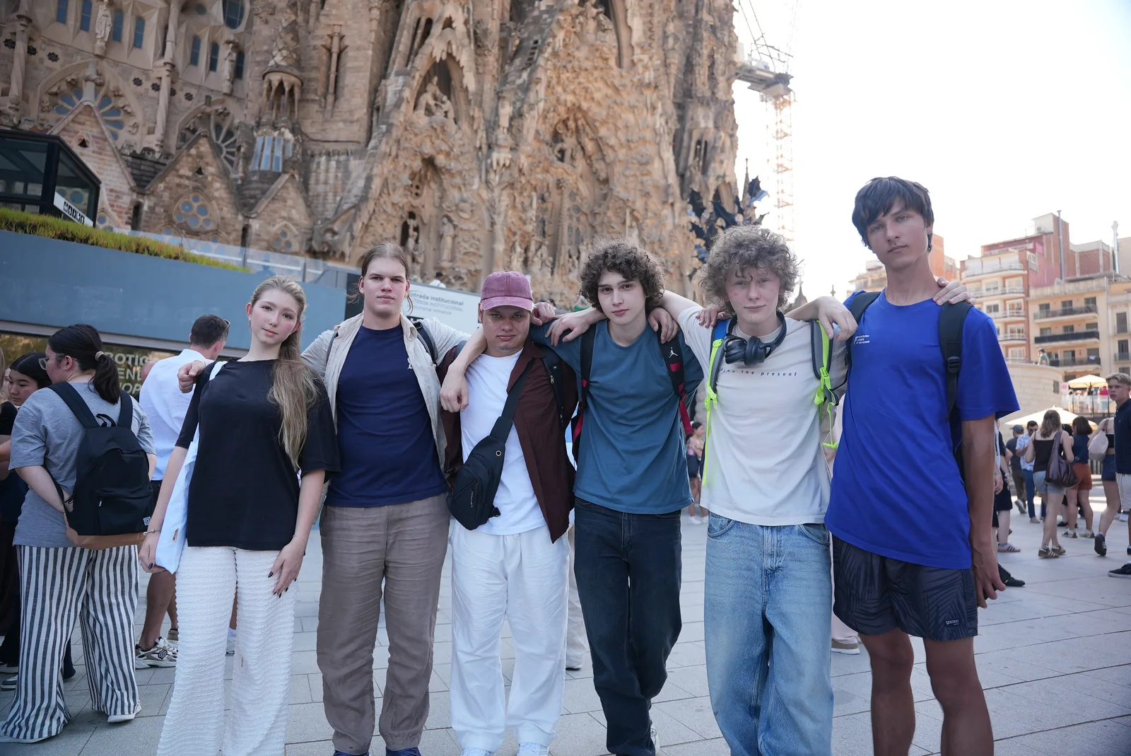 Students visiting the Sagrada Família in Barcelona