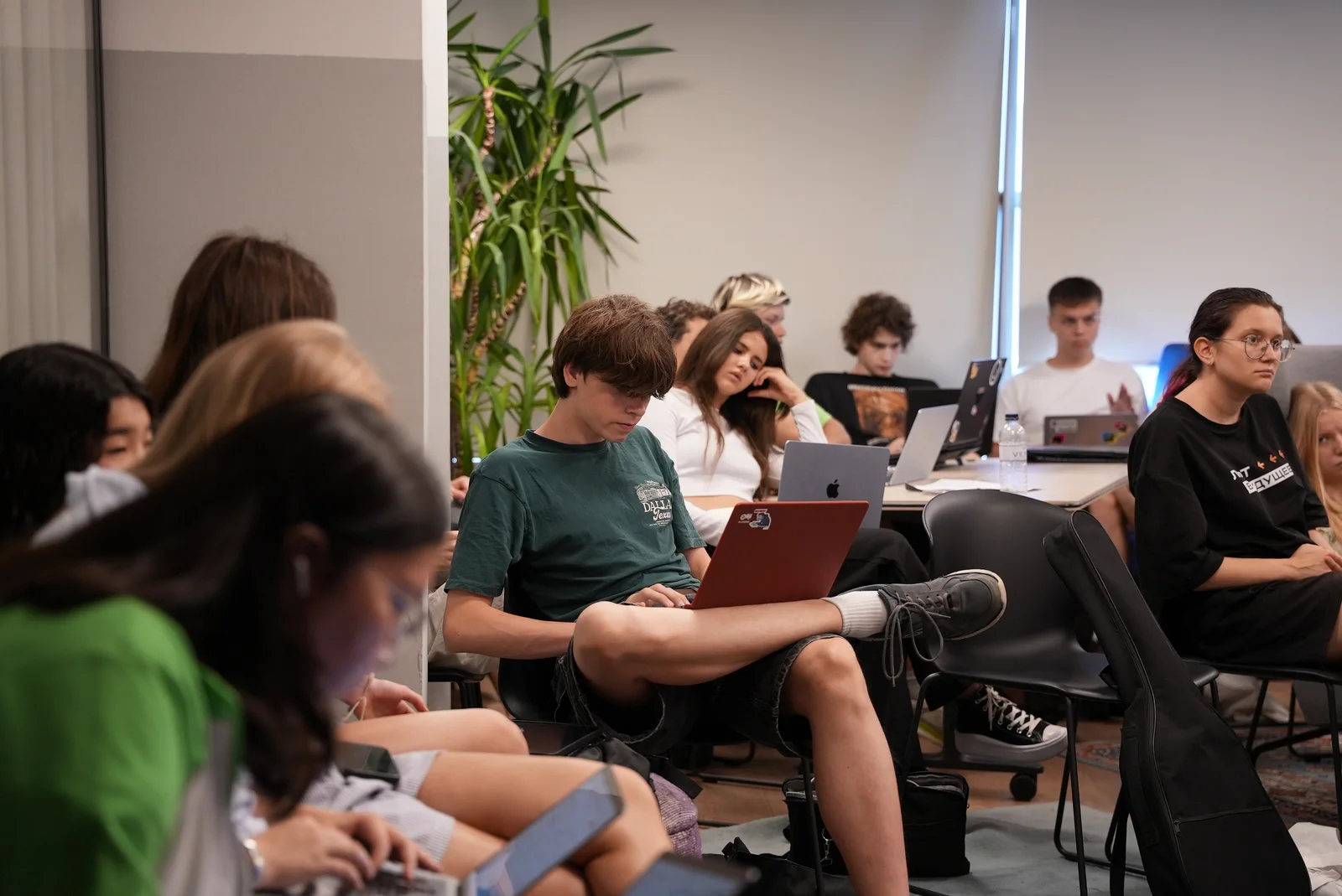 Students taking part in a discussion at Barcelona Camp