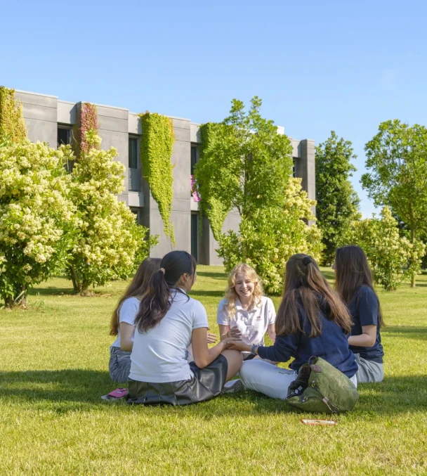 Students in the garden